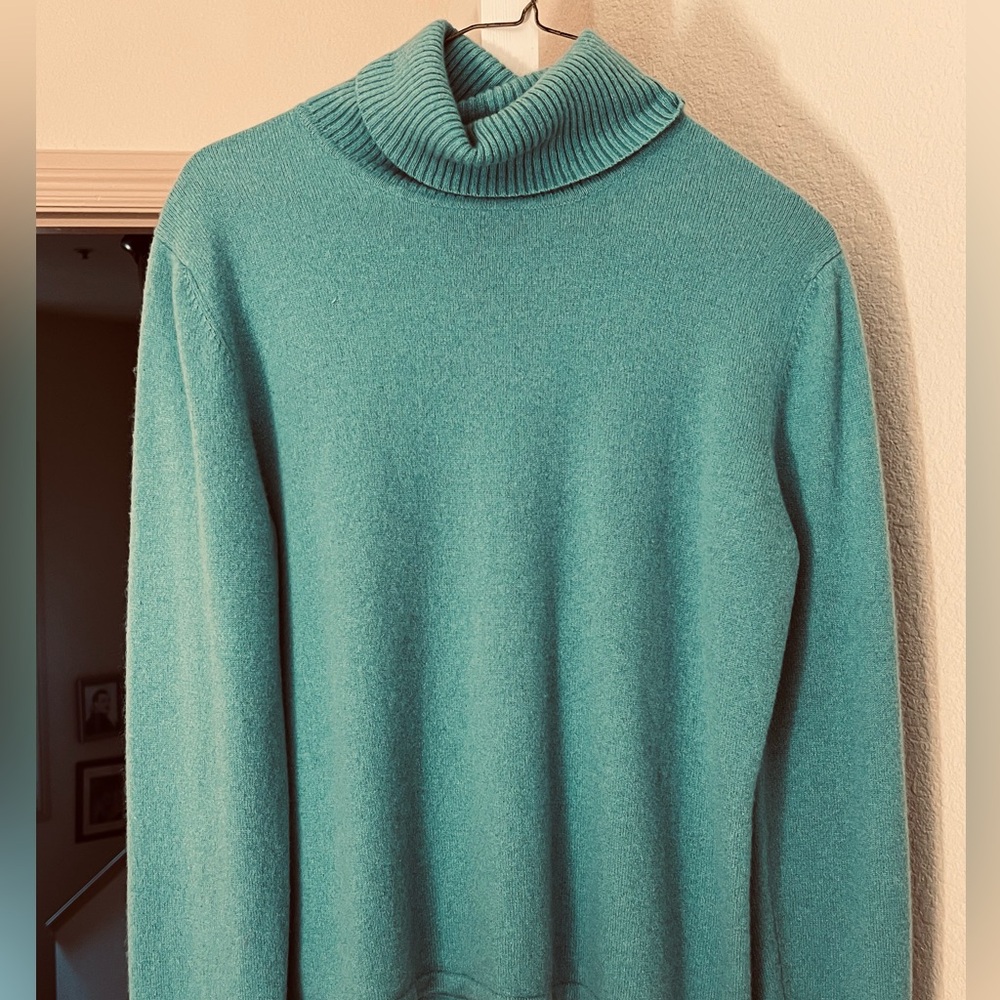 Cashmere Ann Taylor powder blue turtleneck